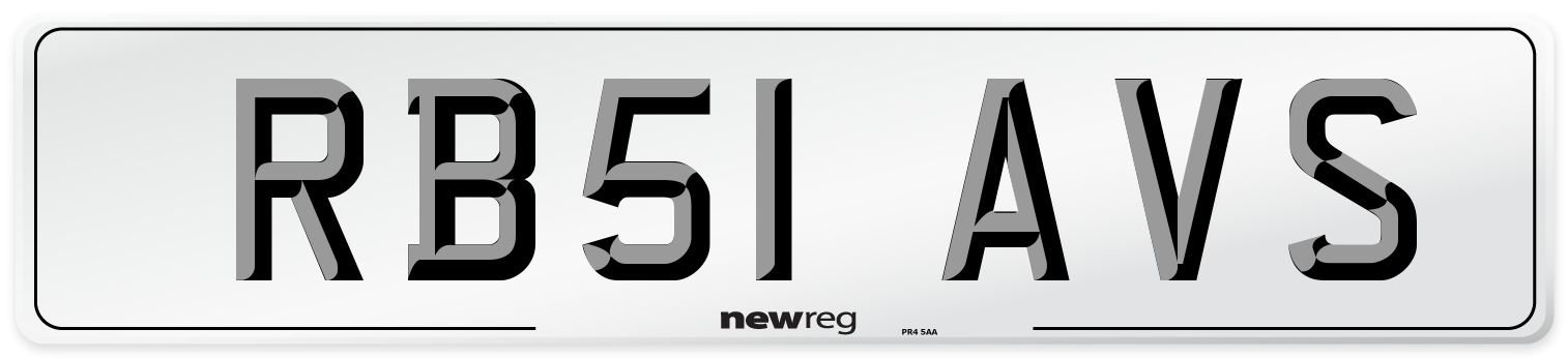 RB51 AVS Number Plate from New Reg